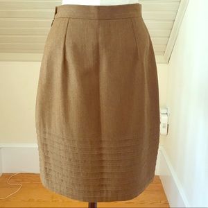 Mariano Rubinacci Caramel Wool Pencil Skirt 42